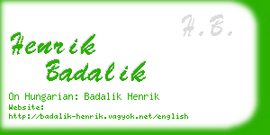 henrik badalik business card